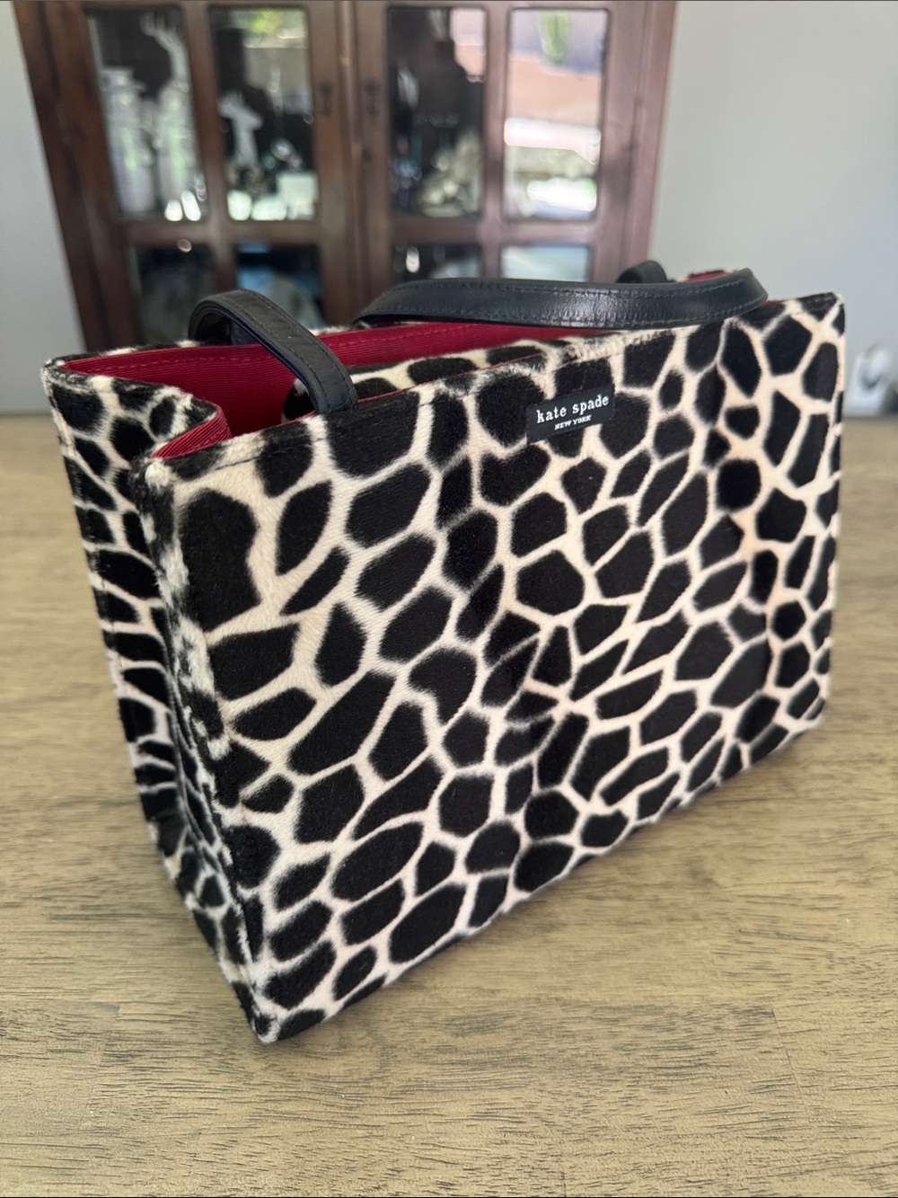 Vintage Kate Spade New York giraffe print purse shoulder tote bag GORGEOUS